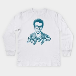 Elvis Costello / 80s Style Aesthetic Design Kids Long Sleeve T-Shirt